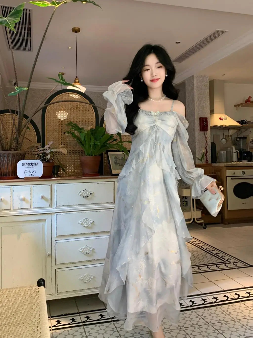 Elegant Off-Shoulder A-Line Fairy Long Dress for Women - Image 12