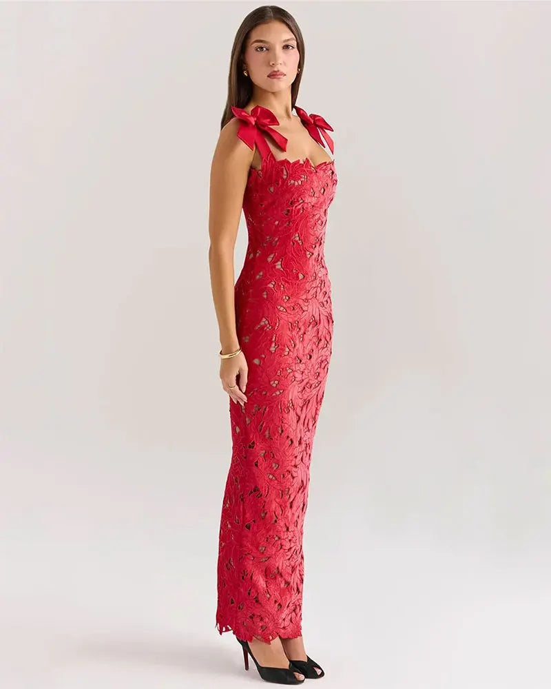 Sexy Backless Lace Maxi Dress for Women - Party Ready - Image 18
