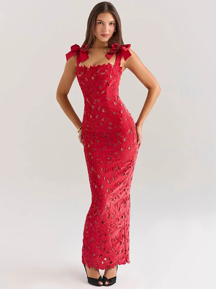 Sexy Backless Lace Maxi Dress for Women - Party Ready - Image 2