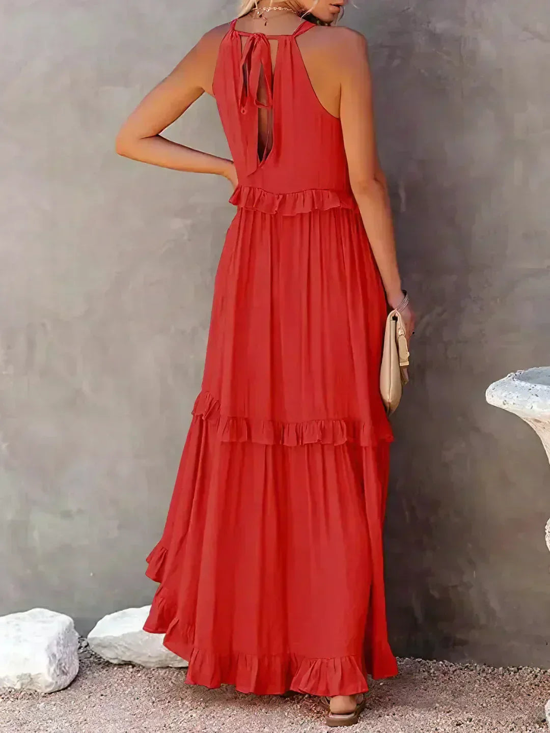 Helly - Halter neck dress with ruffles and pockets - Image 16