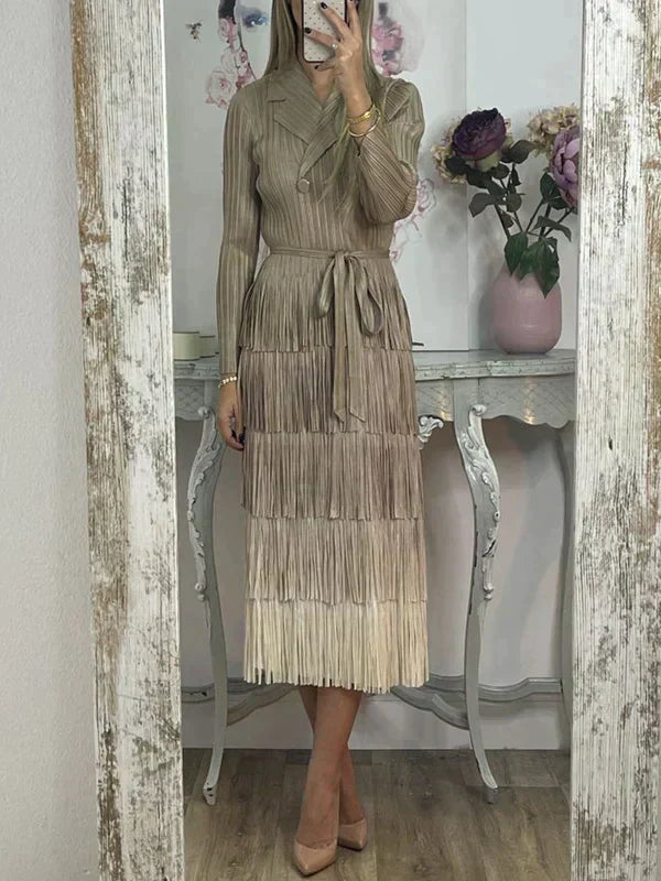 Chelsea - Fringed lace dress with color gradient - Image 4