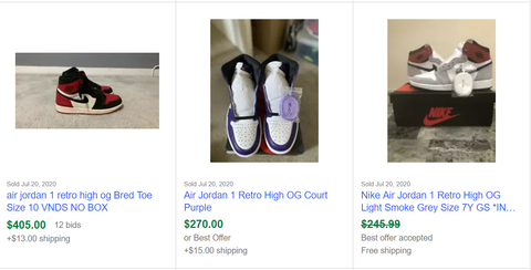 Screen Shot from Ebay Search