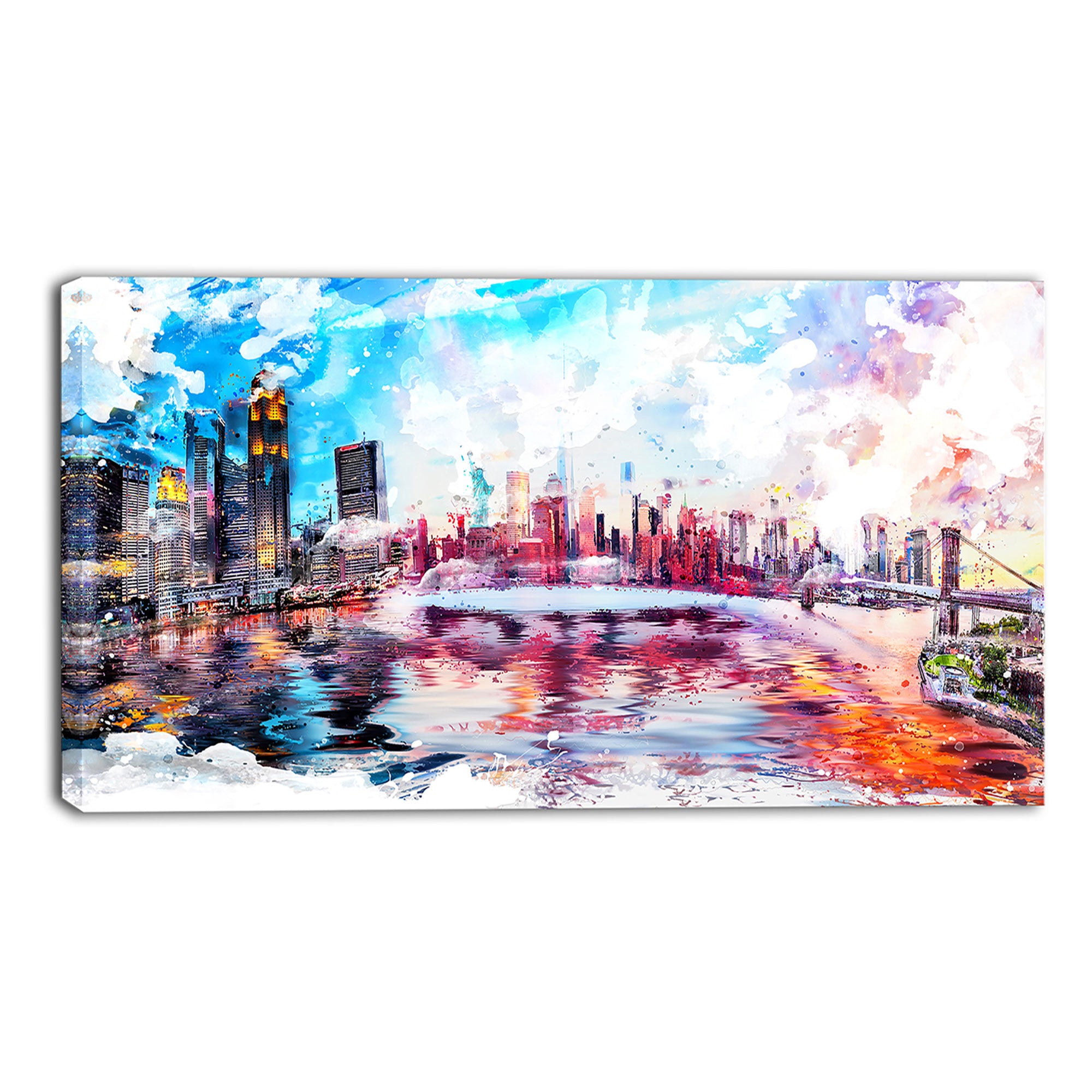 Vibrant New York Cityscape Canvas Wall Art Print Accent Canvas