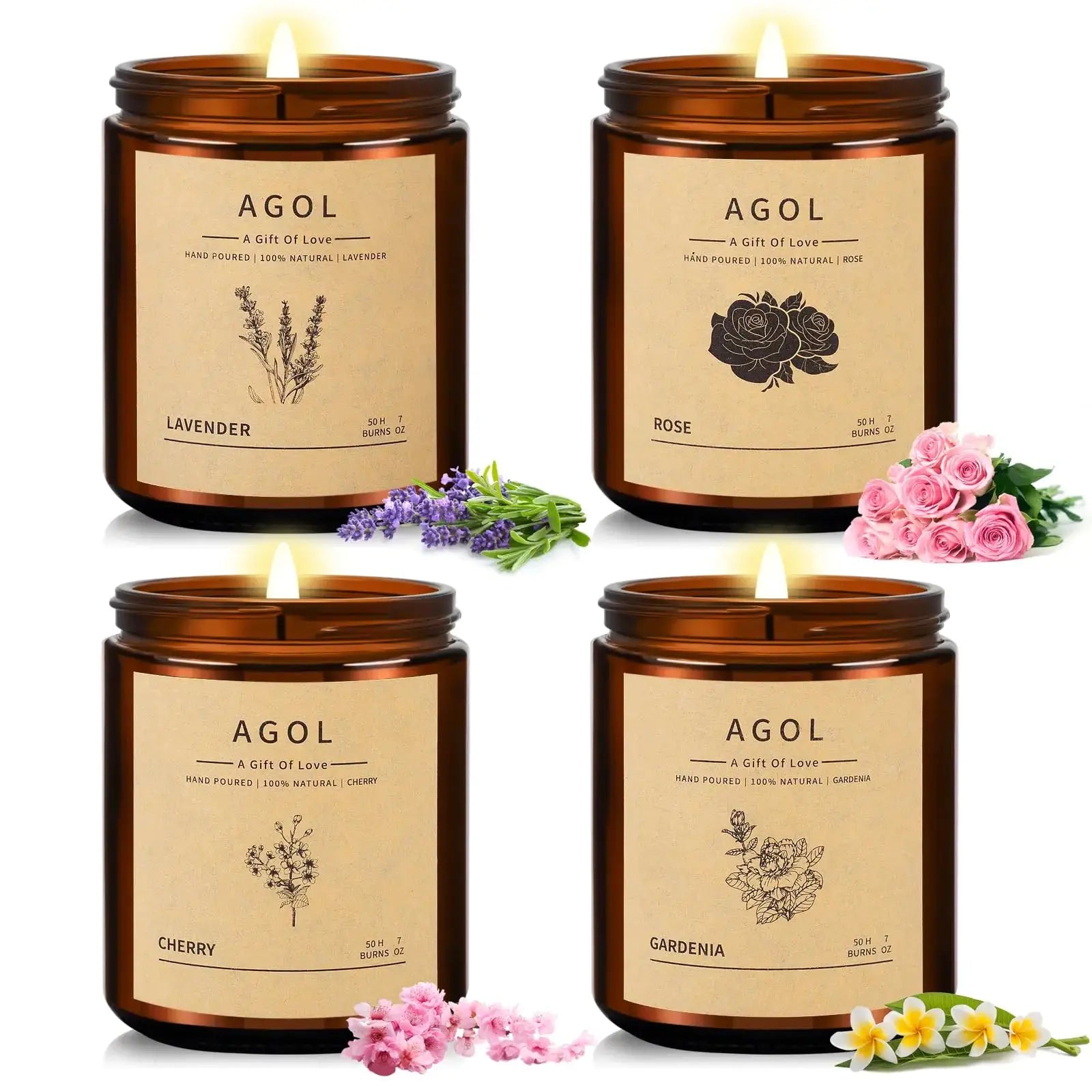 4 Pack Scented Candles for Home 28 Oz 200 Hours Burn Luxury Amber Jar Natural Soy Candles Aromatherapy Candles Set Candles Gift for Women Men Birthday Thanksgiving Christmas Spa SleepYogaRead The Blue Coil