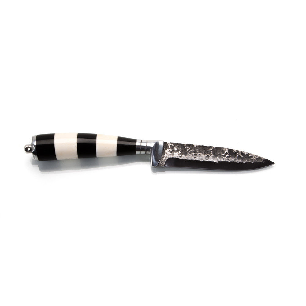 The Zebra Knife Custom Hammered High Carbon Knife With Bone And Bu Vintage Blades Llc 0727