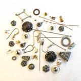 jewelry findings, bead caps, head pins, earring wires, cones, end caps, crimp beads
