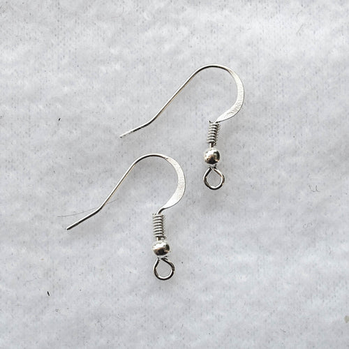 Sterling Silver 925 French Ear Wire 18mm 22 Gauge (0.6mm) Ear hooks with  Ball