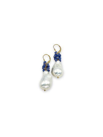 sapphire and pearl earrings