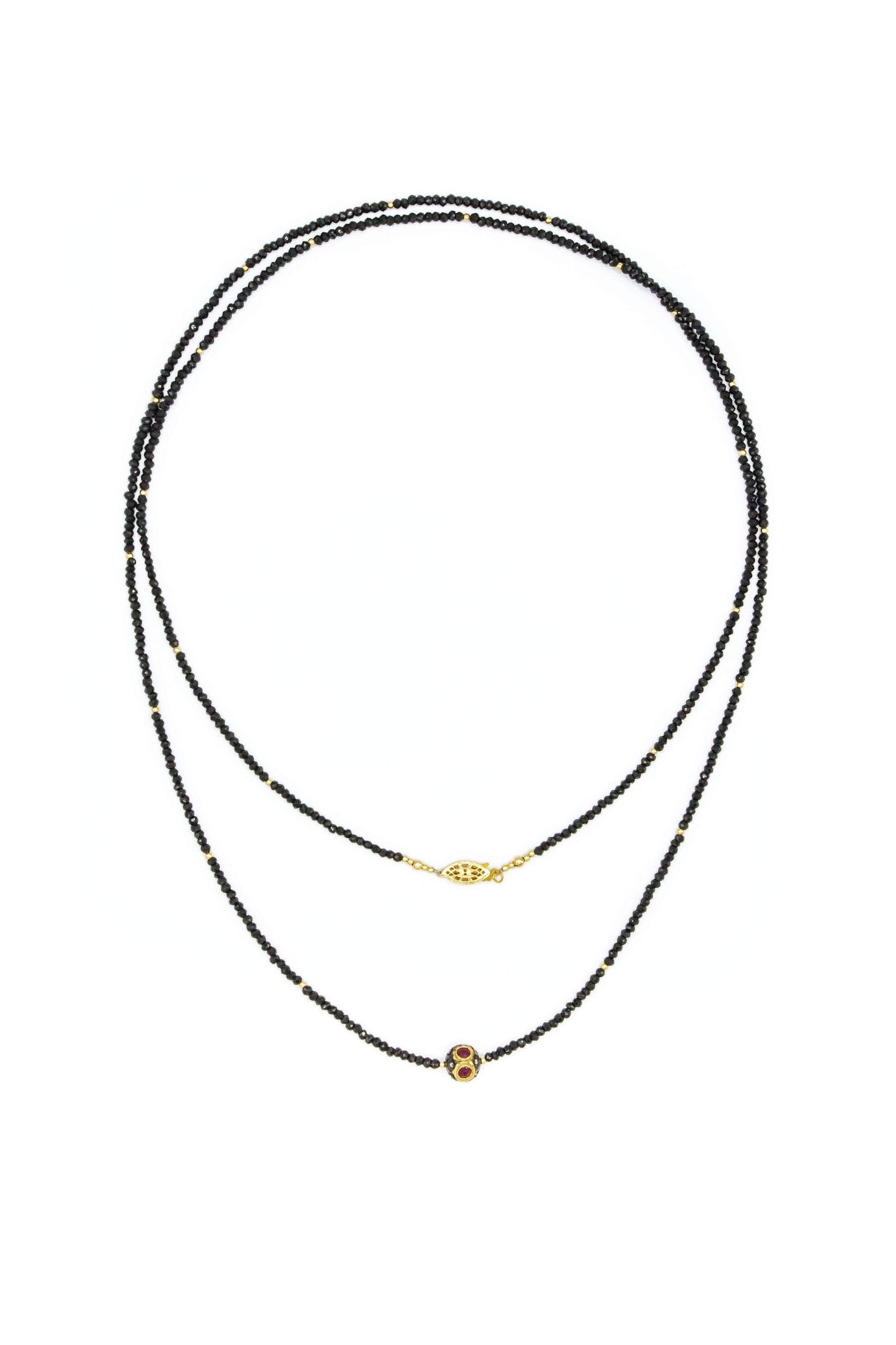 Buy Black Diamond, Ruby & Black Spinel Necklace Online - Inaya Jewelry ...