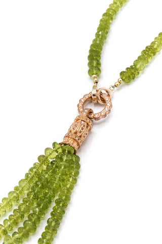 Peridot Tassel Necklace