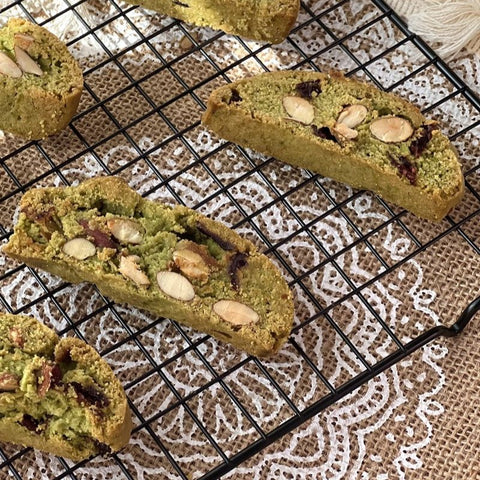 Matcha Almond Biscotti with Kato Matcha Summer Harvest