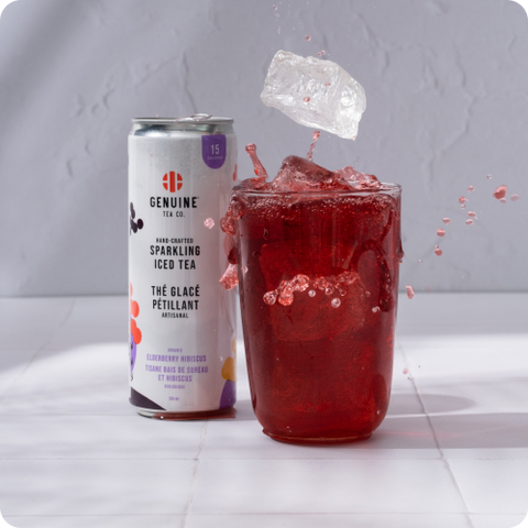 Elderberry Hibiscus Sparkling Iced Tea