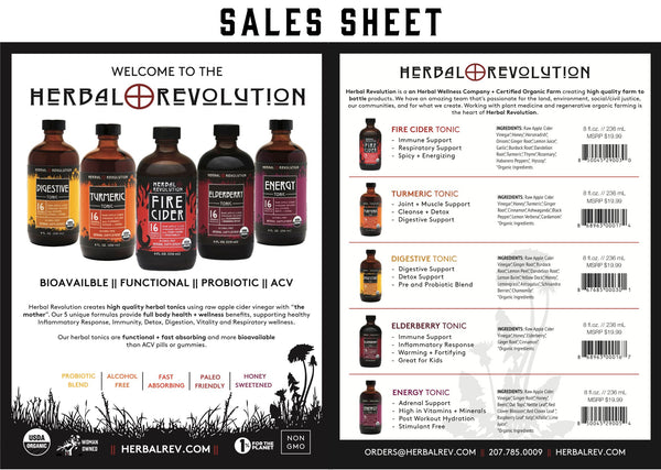 Herbal Revolution Wholesale Tonic Sales Sheet