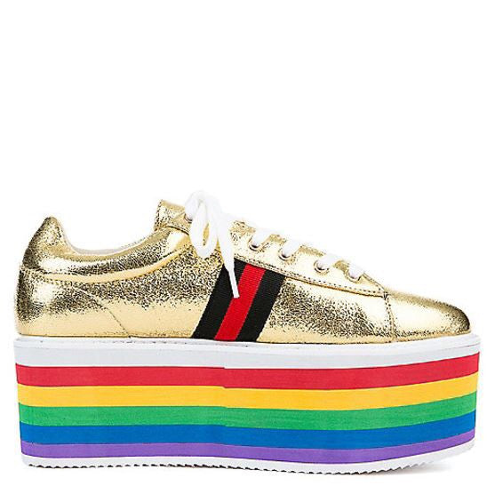 rainbow gold shoes