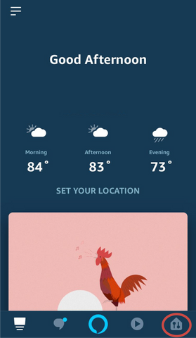 select smart home tab in alexa app