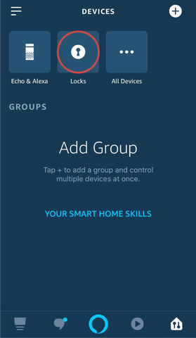 select locks in alexa app