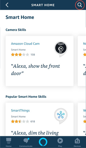 search for smart home skill