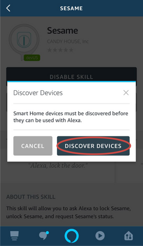 discover sesame in alexa