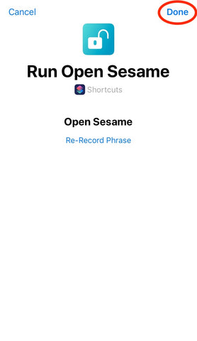 open sesame shortcut phrase for siri