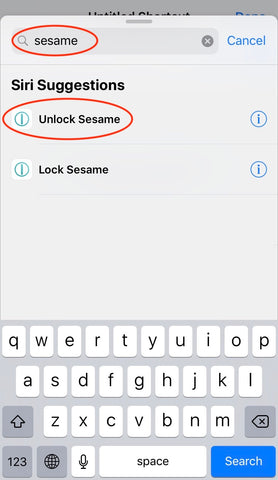 sesame siri shortcut