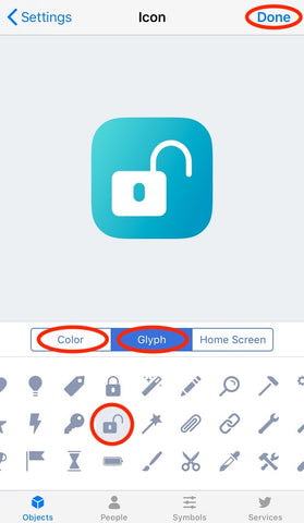 unlock icon for open sesame shortcut