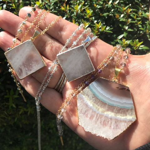 crystal necklaces by Amanda K Lockorw