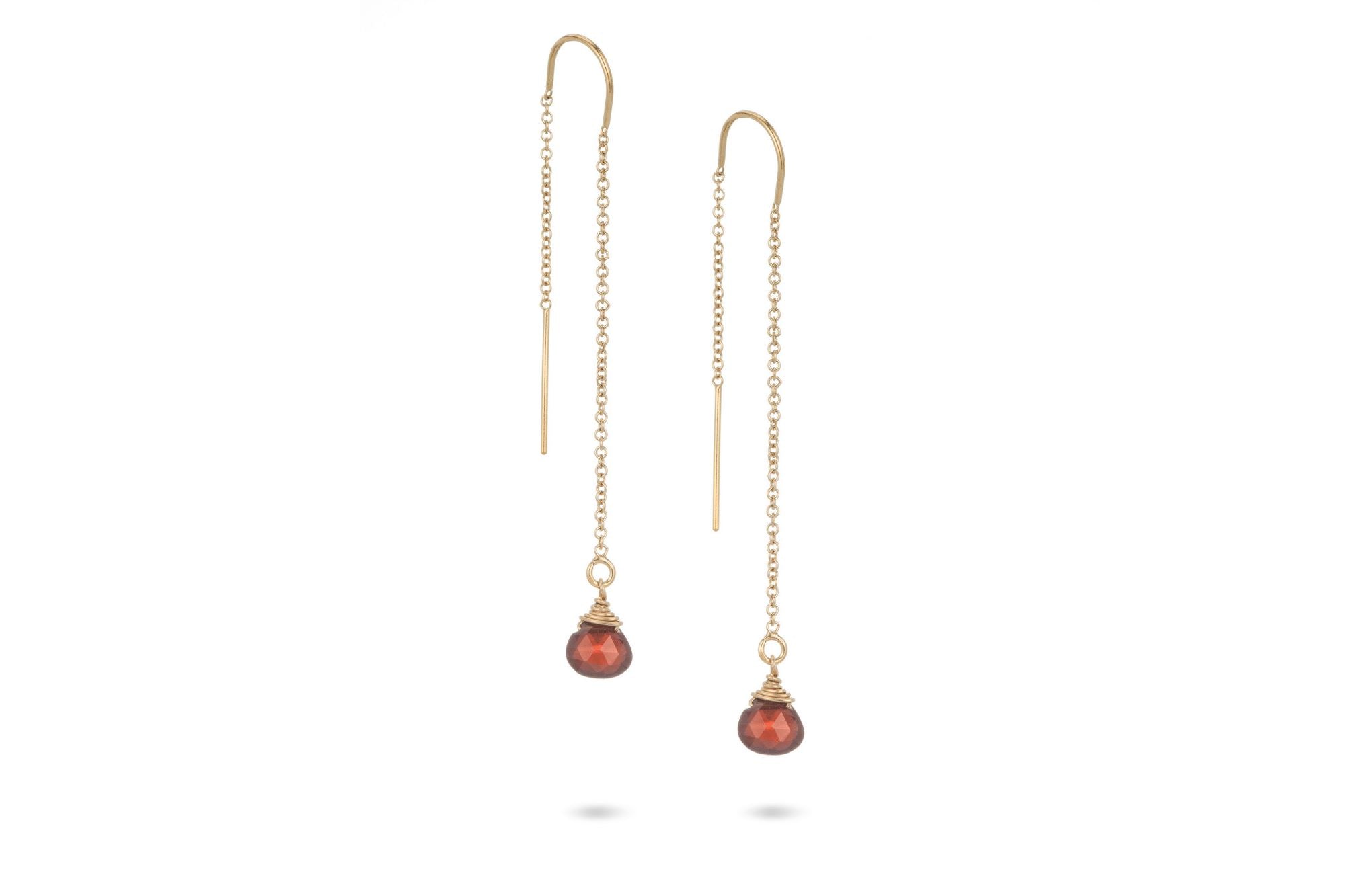 18k Gold Filled Floral Drop Earrings made w Swarovski Crystal Red Garnet  Stone | eBay