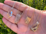 Rutilated quartz crystal necklace, one of a kind crystal necklace, golden rutile quartz necklace necklace Amanda K Lockrow