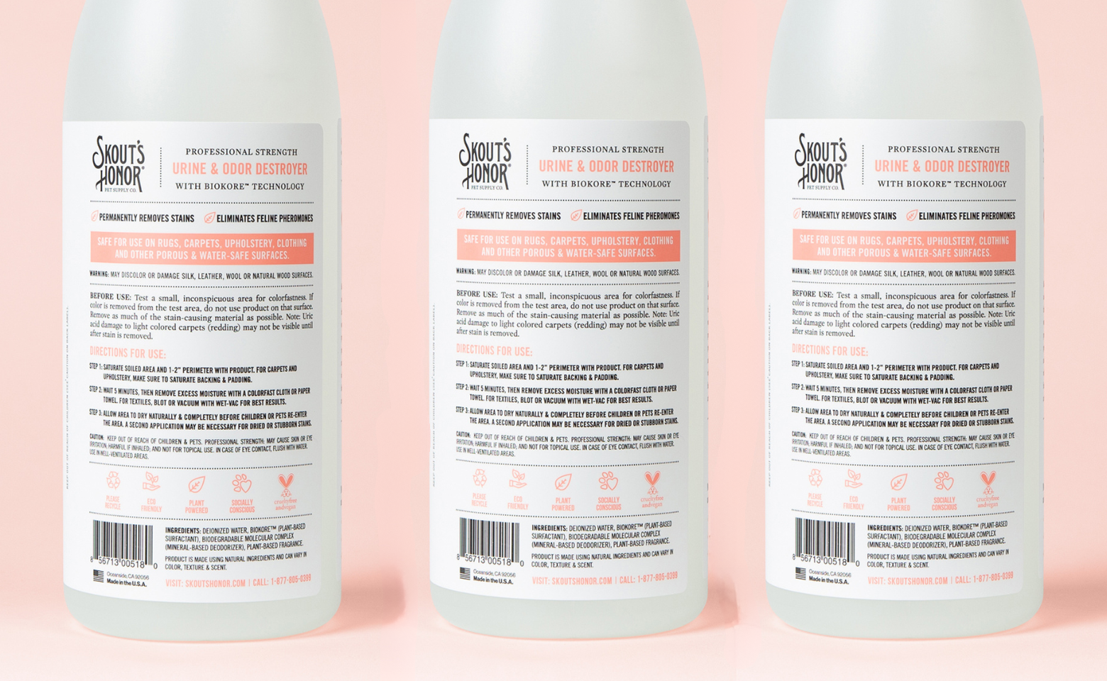 Skout's Honor Urine and Odor Destroyer Bottle Label