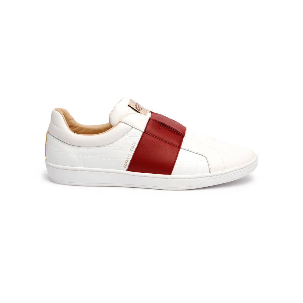 women's red leather sneakers