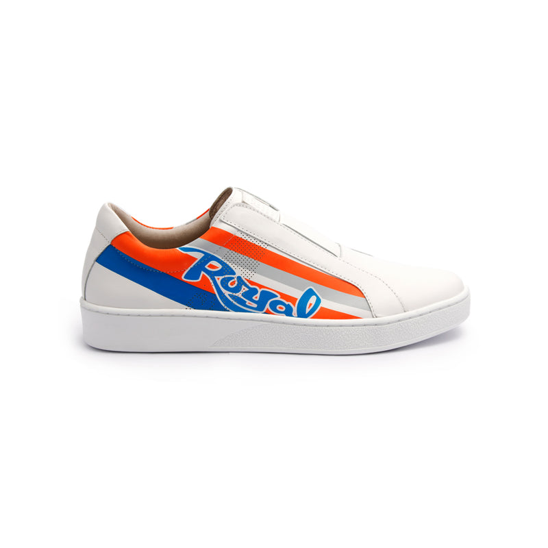 orange and royal blue sneakers