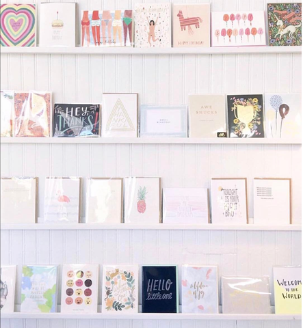 Mac & Murphy card wall. Revel & Co's Favorite Squares blog post