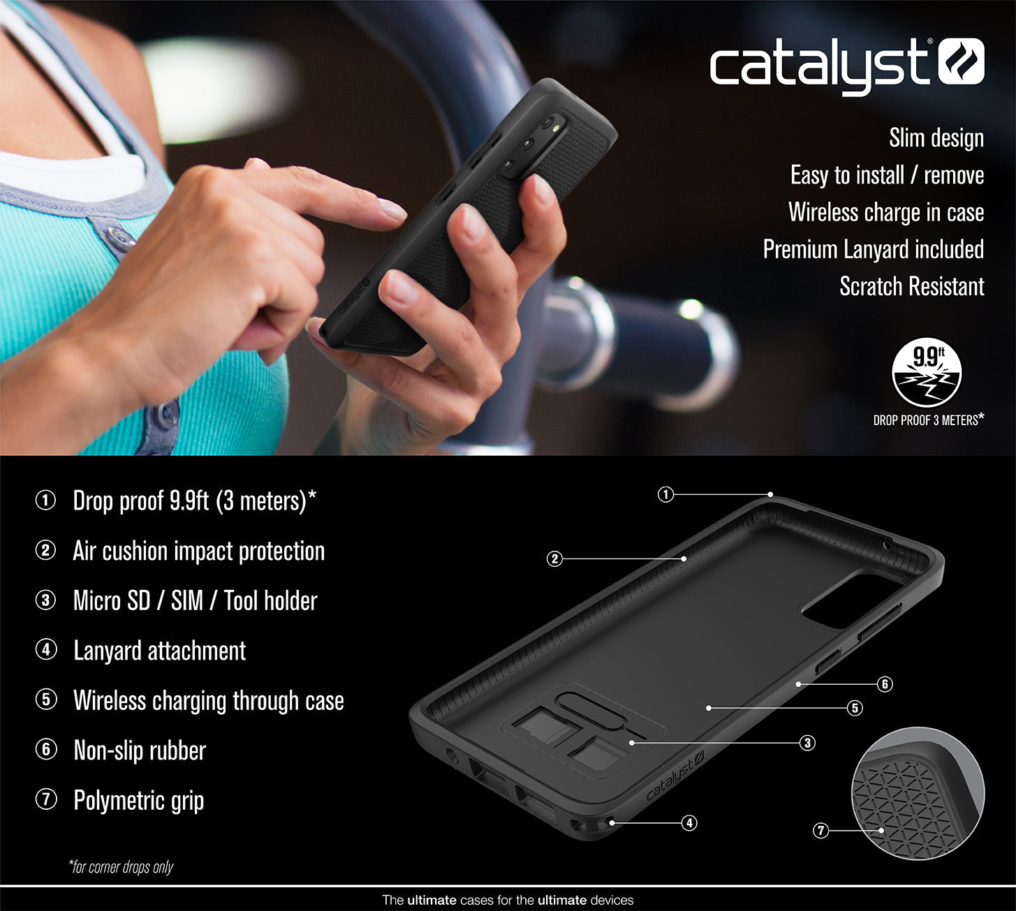 CATDRPGS20BLK | Impact Protection Case for Samsung Galaxy S20