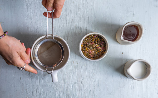 Indian Rose Garden tea with honey and warm milk