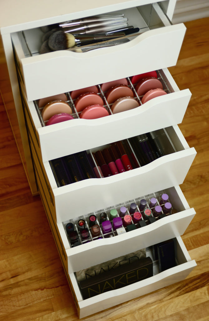 Acrylic Compact Makeup Drawer Organizer For Ikea Alex Divider