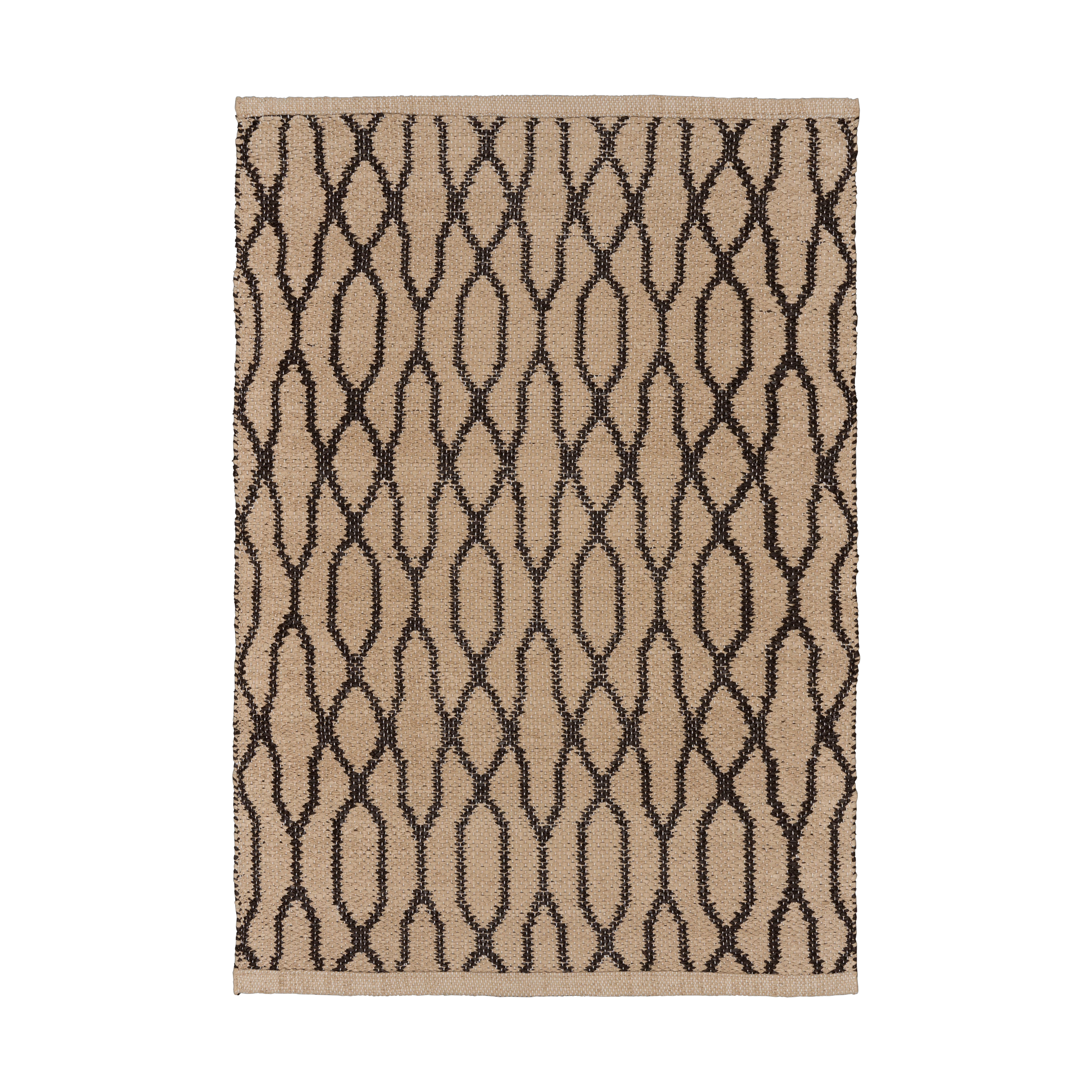 Brunt & Beige Tæppe af Genbrugsplastik B120xL180
