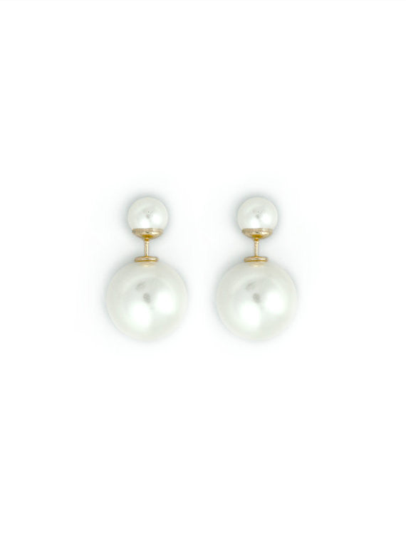 Double Pearl Earring in Marble – Experimental Jewellery Club