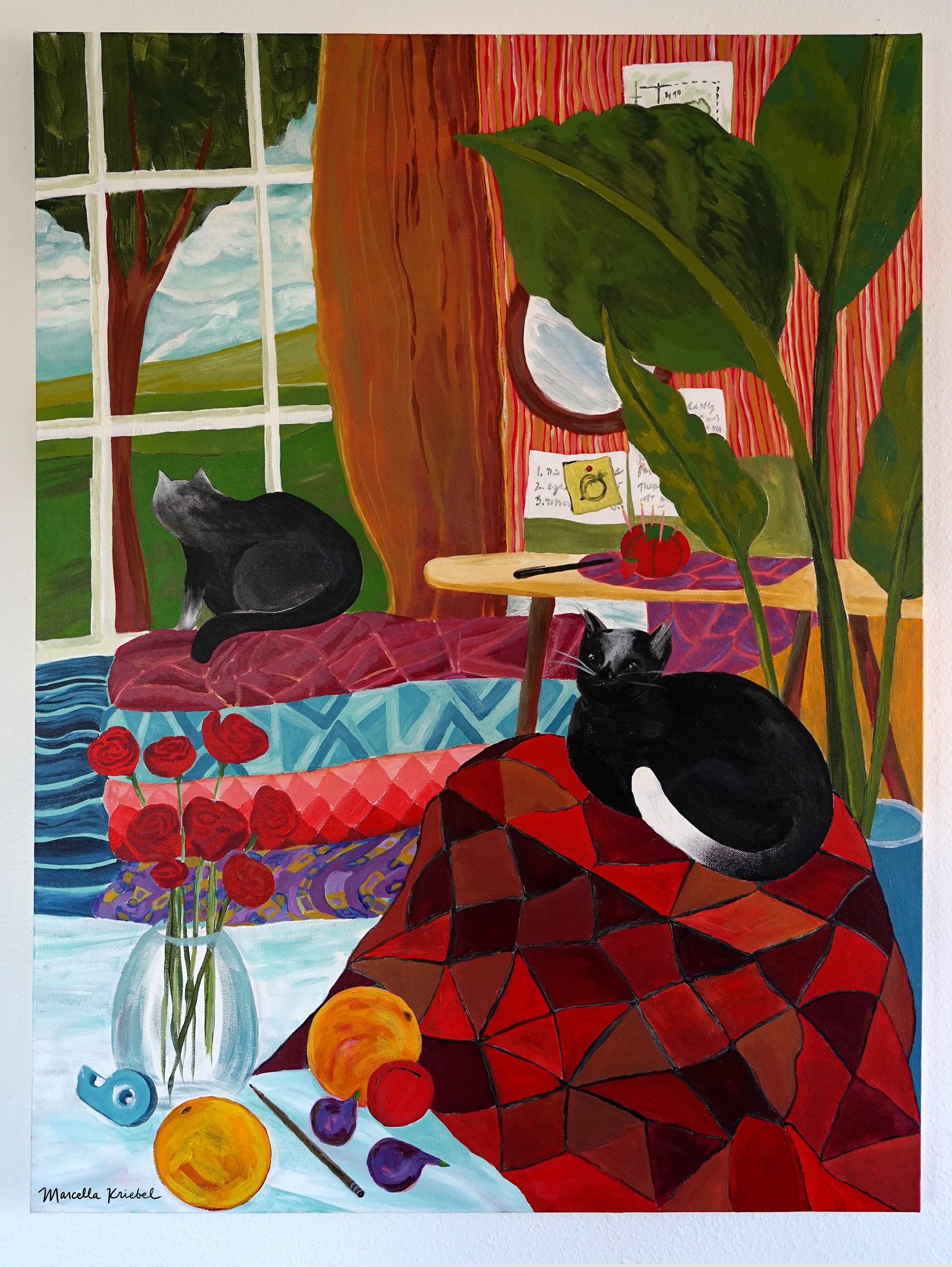 Marcella Kriebel Cats on Quilt Stacks