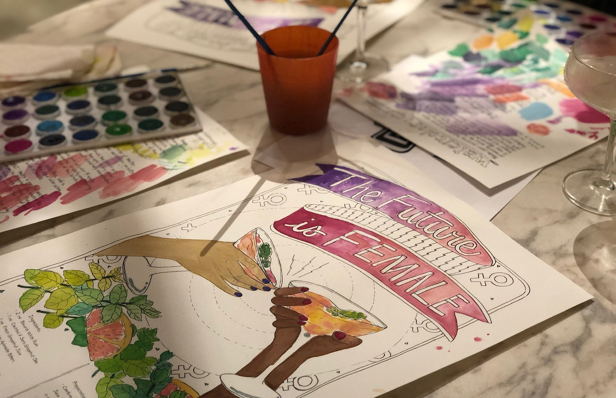 Watercolor and Cocktails