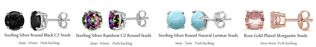 925 Solid Sterling Silver 2MM-7MM Screw Back Round Stud Earring Colors  Available! – Sonara Jewelry