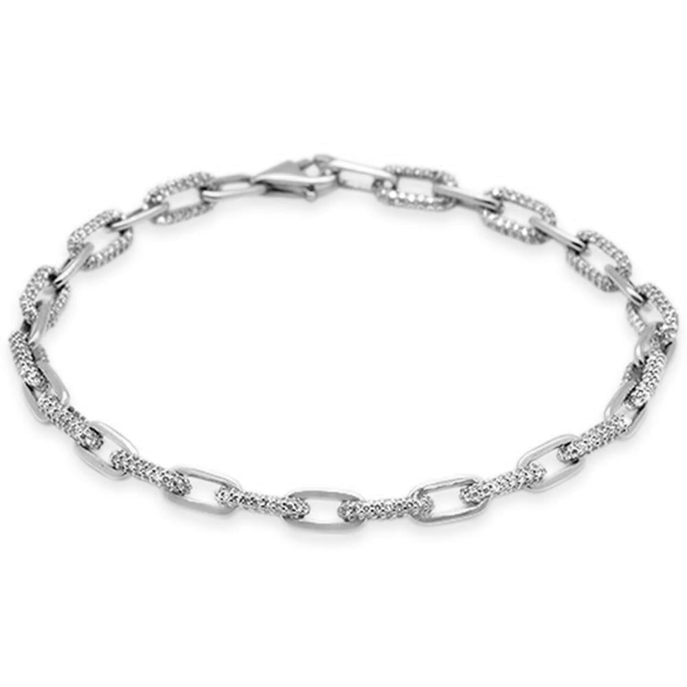 ''SPECIAL! 1.78ct G SI 14K White Gold DIAMOND Paperclip Style Bracelet 7.5'''' Long''