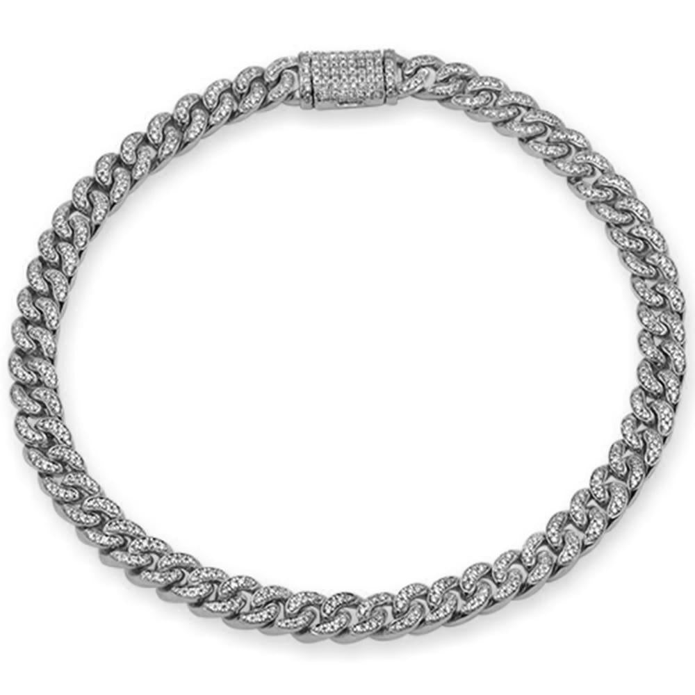 ''SPECIAL! 6MM .88ct G SI 14K White Gold  DIAMOND Round Cuban Bracelet 8''''''