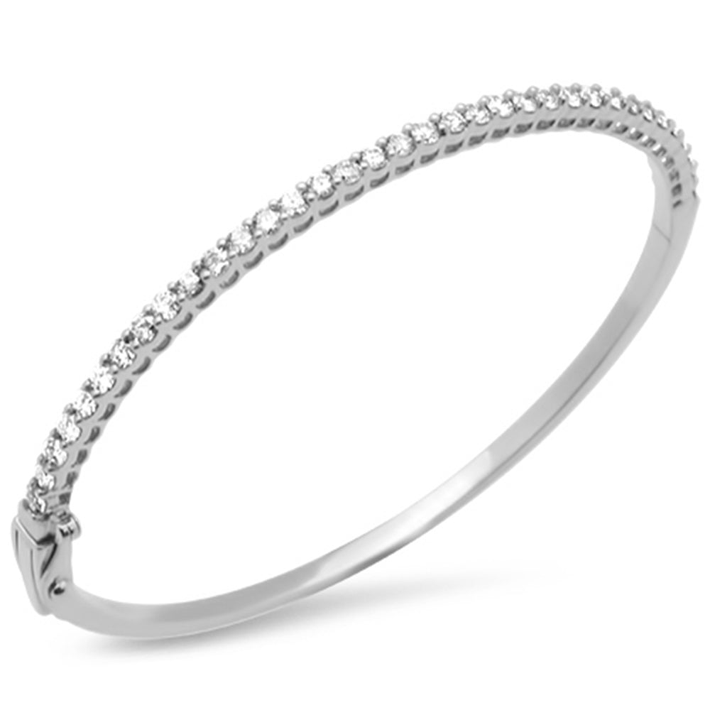 ''SPECIAL! 1.00ct G SI 14K White GOLD Diamond Bangle Bracelet''