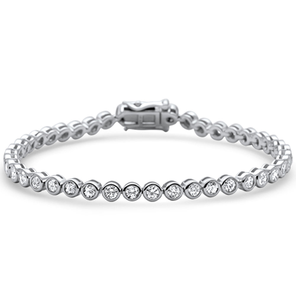 ''SPECIAL! .40ct G SI 14K White Gold Diamond Round & Baguette BAR Pendant Necklace 18'''' Long''