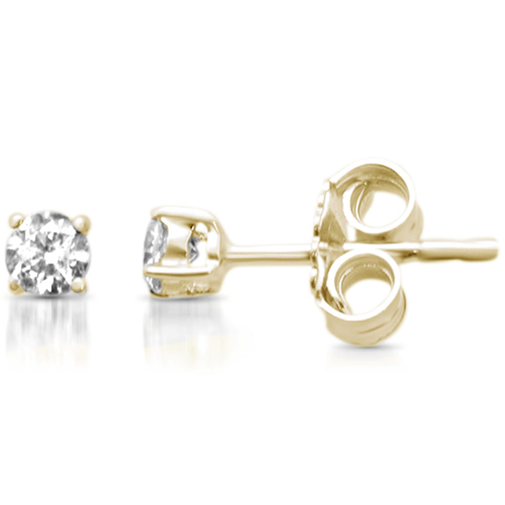 .30ct G SI 14K Yellow GOLD Diamond Solitaire Stud Earrings