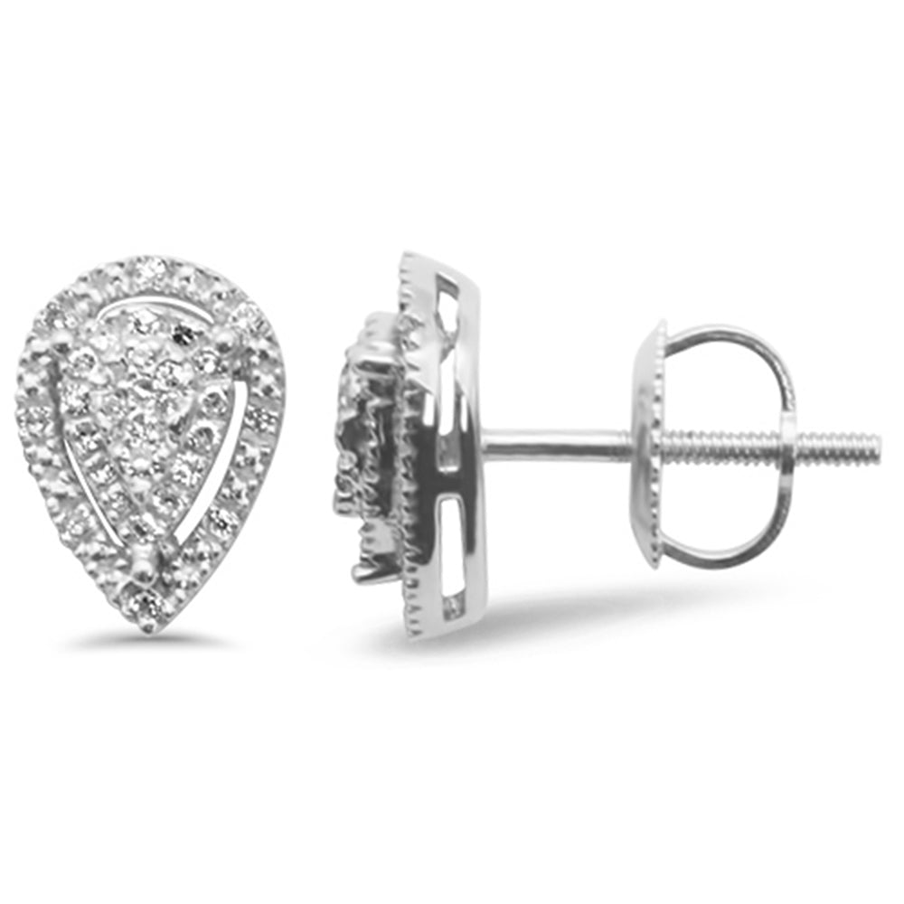 ''SPECIAL! .14ct G SI 10KT White GOLD Diamond Pear Shape Stud Earrings''