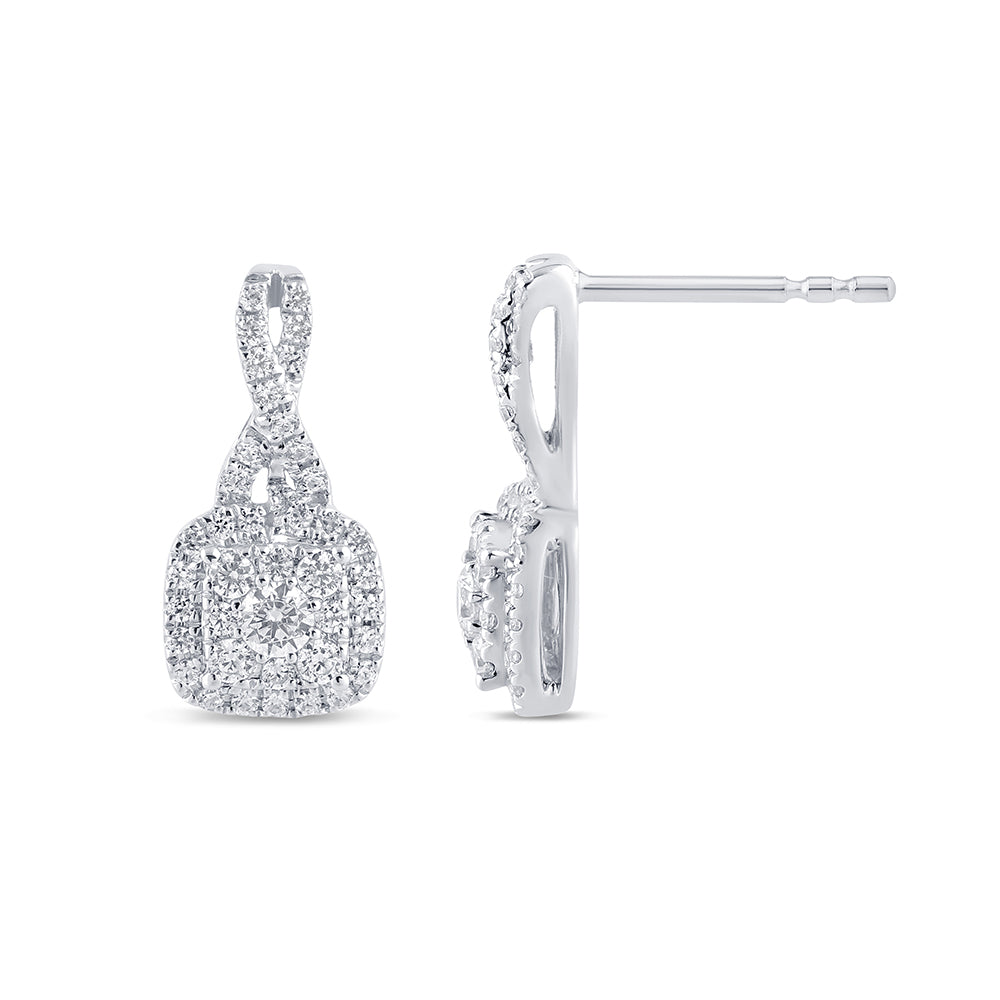 SPECIAL!  .52ct G SI 14K White Gold DIAMOND Drop Earrings