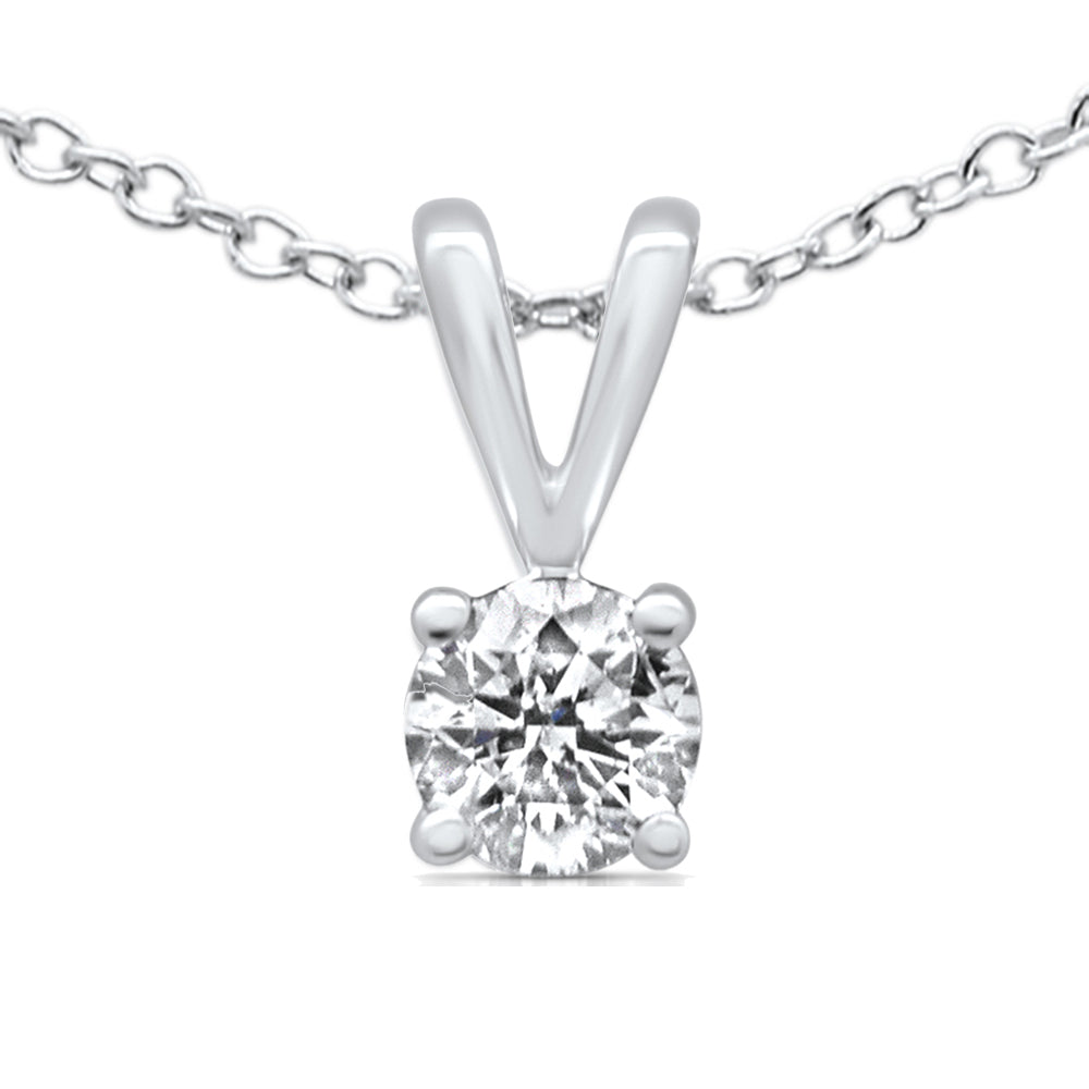 ''.51ct G SI 14K White Gold Diamond Solitaire Pendant NECKLACE 18'''' Long''