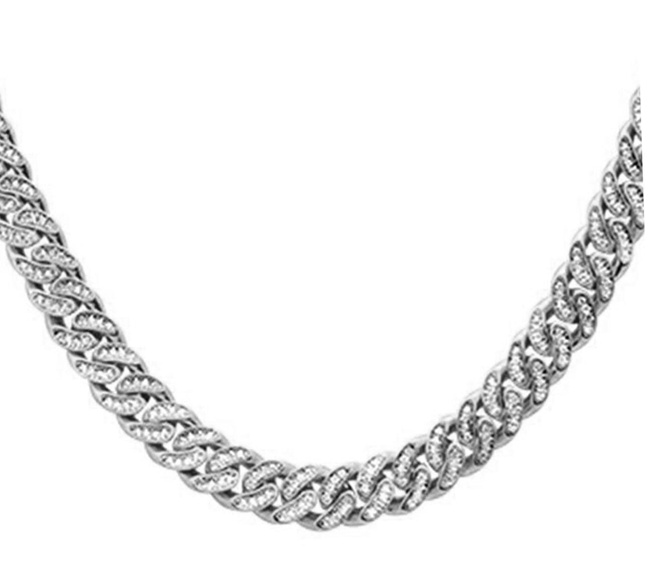 ''4mm 2.06ct G SI 14k White Gold Round DIAMOND Cuban Necklace 18''''''