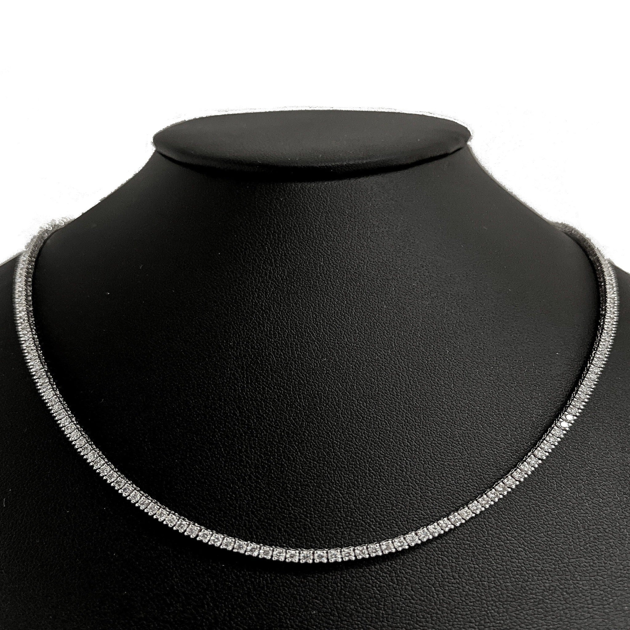 ''SPECIAL!  13.94ct G SI 14K White Gold Diamond Tennis NECKLACE 18''''''